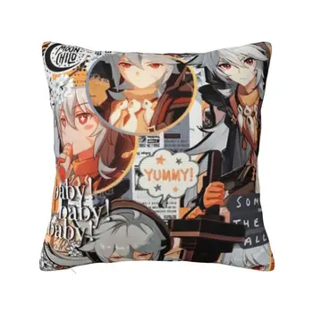 Modern Kawaii Anime Genshin Impact Cushion Cover for Sofa Polyester Manga Throw Pillow Case Decoration