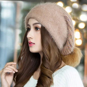 Moteriška pliušinė megzta Beanie kepurė Žieminis galvos užvalkalas Šilta apsauginė ausų kepurė