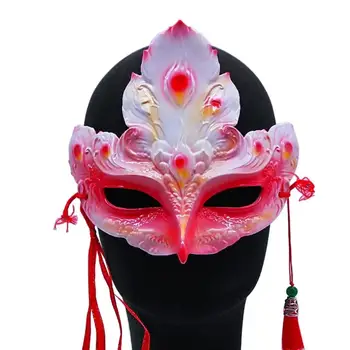 Moterys Išskirtinė kaukė su paukščio forma Punk stilius Kinų stiliaus maskaradinis vakarėlis Papuošalai Maskaradinė moters pusės veido kaukė