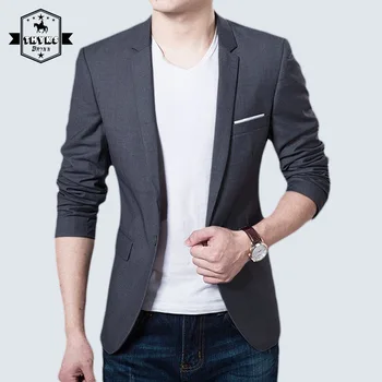 Naujas Solid Formal Casual Blazer Hombre Korea Style Simple Business Wedding Blazer Male Slim Fashion Gentleman Suit Jackets S-7XL