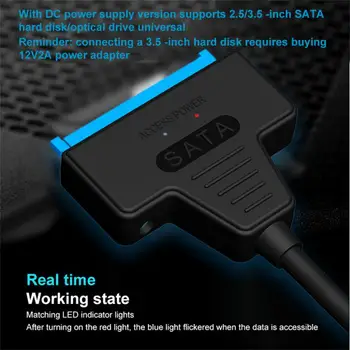 Naujas USB SATA 3 kabelis Sata į USB 3.0 adapteris IKI 6 Gbps palaikymas 2.5Inch išorinis SSD HDD kietasis diskas 22 Pin Sata III A25 2.0