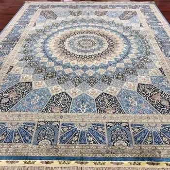Persų kilimų medalionas Rankų darbo gėlių miegamojo kilimėliai Klasikinis rytietiškas kilimas svetainei Dydis 9'x12'