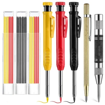 Raštininkų žymėjimo įrankiai Dailidės pieštukų rinkinys su automatiniu centriniu perforatoriumi, karbido raštininko įrankis