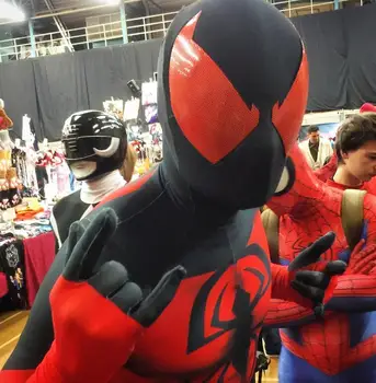 Scarlet Spiderman kostiumas Cosplay Superherojus Spandex Bodaysuit Spider Boys smėlinukai Helovino kostiumas Kombinezonas suaugusiems/vaikams