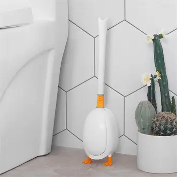 Silikoninis vonios tualeto šepetys sieninis šepetys lankstus gilus valymas iki kampo valymo šepetys mielas anties tualeto šepetys