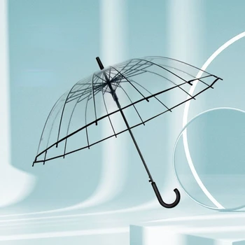 Skaidrus ilgas skėčių lietus Unisex lauko žygiai nešiojami didelio dydžio nedrėkstantys vyrai Skėtis Moterys Sombrilla lietaus įrankiai