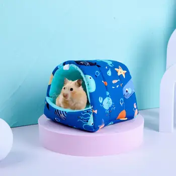 Spalvinga naminių gyvūnėlių lova Voverės lova Spalvingas animacinis modelis Žiurkėno lizdas Jauki slėptuvė mažam rudeniui Žiemą plaunama jūrų kiaulytės lova