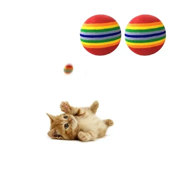 Spalvingas katės žaislinis kamuolys Interaktyvūs kačių žaislai Žaisti kramtomasis barškutis Įbrėžimas Natūralus putų kamuolys Mokymas Naminių gyvūnėlių reikmenys