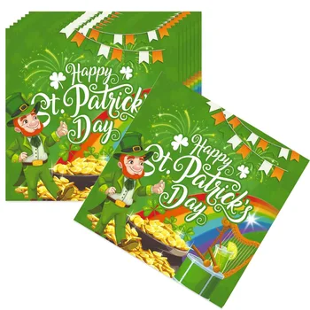 St. Patrick's Day stilius Vienkartinės servetėlės, dvisluoksnės servetėlės Airijos renginiams pasimatymų vakarienės ir šventės
