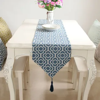 Stalo bėgikas Skandinaviško stiliaus medvilnės ir lino geometrinio rašto stalo vėliavos namų dekoravimas