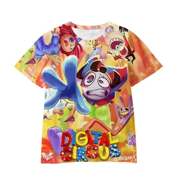 The Amazing Digital Circus T Shirt Kids Pomni Jax Printed Short Sleeve Tops Cute Girl Clown Graphic Casual Clothing for Children