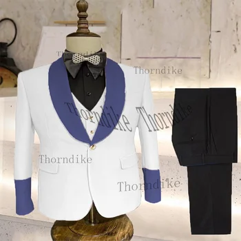 Thorndike vyriškas 3 dalių kostiumas Skara Atvartas Vakarėlio kostiumas Plonas oficialus vestuvinis smokingo kostiumas gali būti pritaikytas (švarkas+liemenė+kelnė)