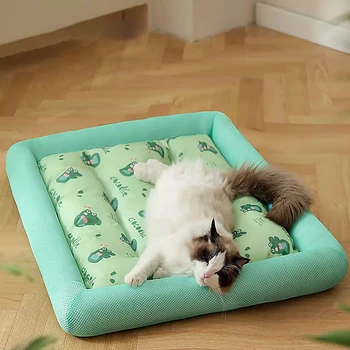 ZK30 Summer Cooling Pet Cat Bed Pillow Ice Pad Dog Sleeping Square Mat šuniukams Šunims Katės Augintinis Veislynas Aukščiausios kokybės vėsus šaltis