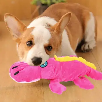 Įdarytas gyvūnų šunų žaislas Chattering krokodilo komforto žaislas Spalvingas krokodilo žaislo formos girgždantis krokodilo kramtomasis žaislas mažiems