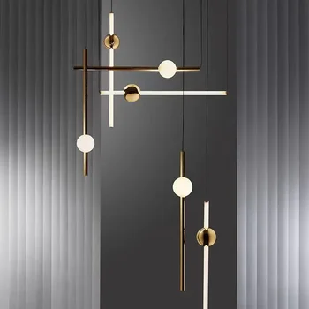Šiaurietiško stiklo derinys šviestuvas svetainė valgomasis baras kūrybinis miegamasis modernus minimalistinis naktinis langas metaliniai šviestuvai