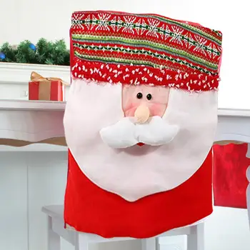 Šventinis kėdės užvalkalas Šventinis sniego senis Kalėdų senelis Kėdžių užvalkalai valgomajam Linksmos kalėdinės dekoracijos kėdėms Neaustinės